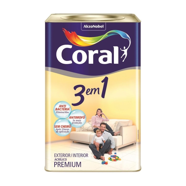 Base P 3 em 1 3,2 Litros Fosca Premium 5202123 Coral