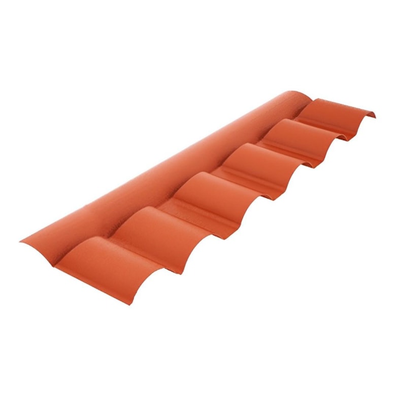 Cumeeira Central Articulada PVC Colonial Terracota 6 Ondas P3030021 Afort