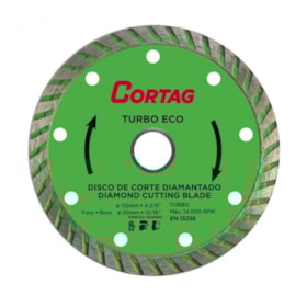 Disco de Corte Diamantado Turbo Eco 110mm 60598 Cortag Disco de Corte Diamantado Turbo Eco 110mm 60598 Cortag