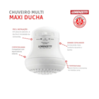 Ducha Maxi Banho com Cano Branco Lorenzetti 127V 4600W