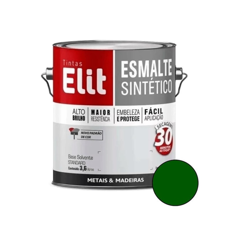 Esmalte 3,6 Litros Preto 106215 Elit