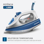 Ferro a Vapor Mondial Branco/Azul 1200W 110V