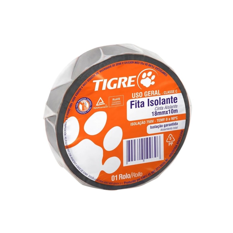 Fita Isolante 18mmx10m 54502648 Tigre Fita Isolante 18mmx10m 54502648 Tigre