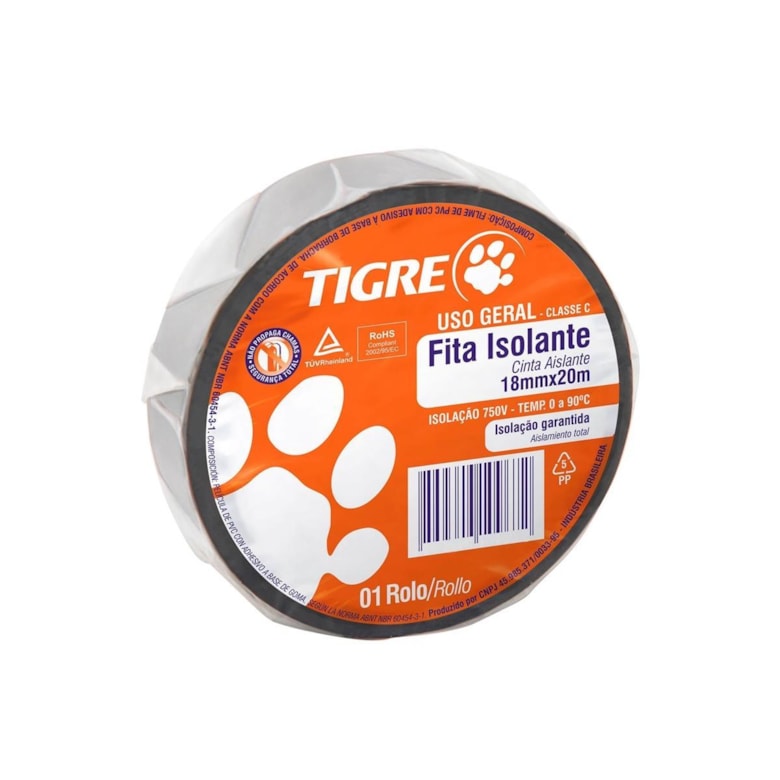 Fita Isolante 18mmx20m 54502630 Tigre Fita Isolante 18mmx20m 54502630 Tigre