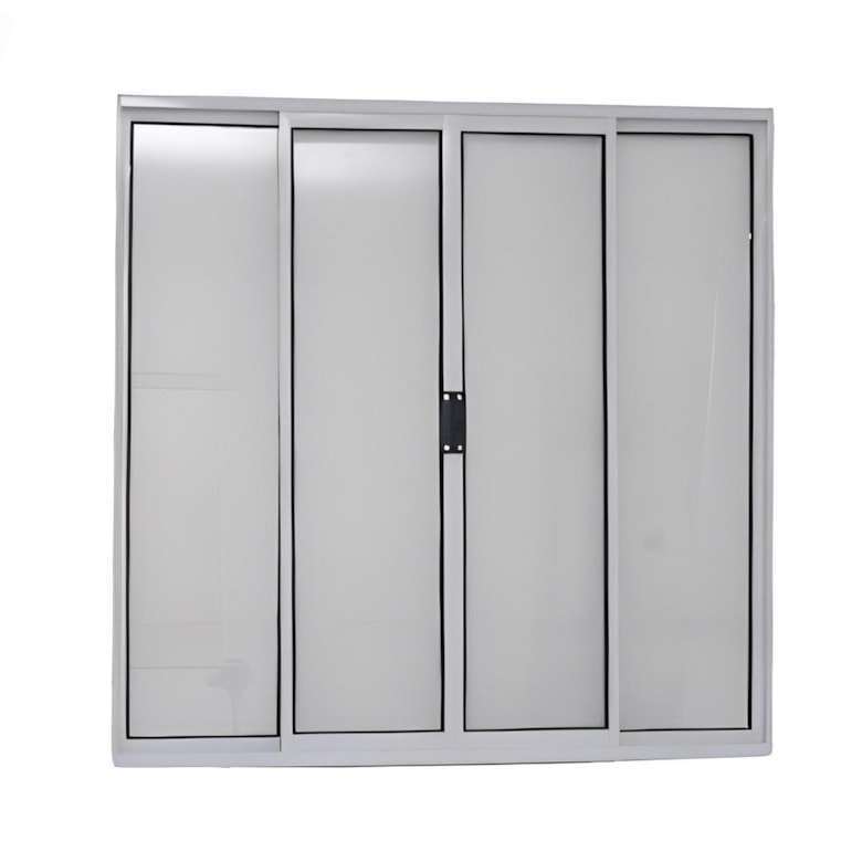 Janela 100x100cm 4 Folhas Alumínio Vidro Liso SB/SG 60203 Smg