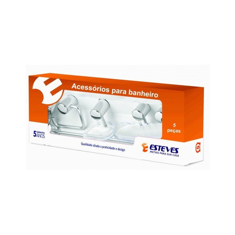 Kit Acessórios 5 Peças Aluminio Cromado VAD057YWC Esteves