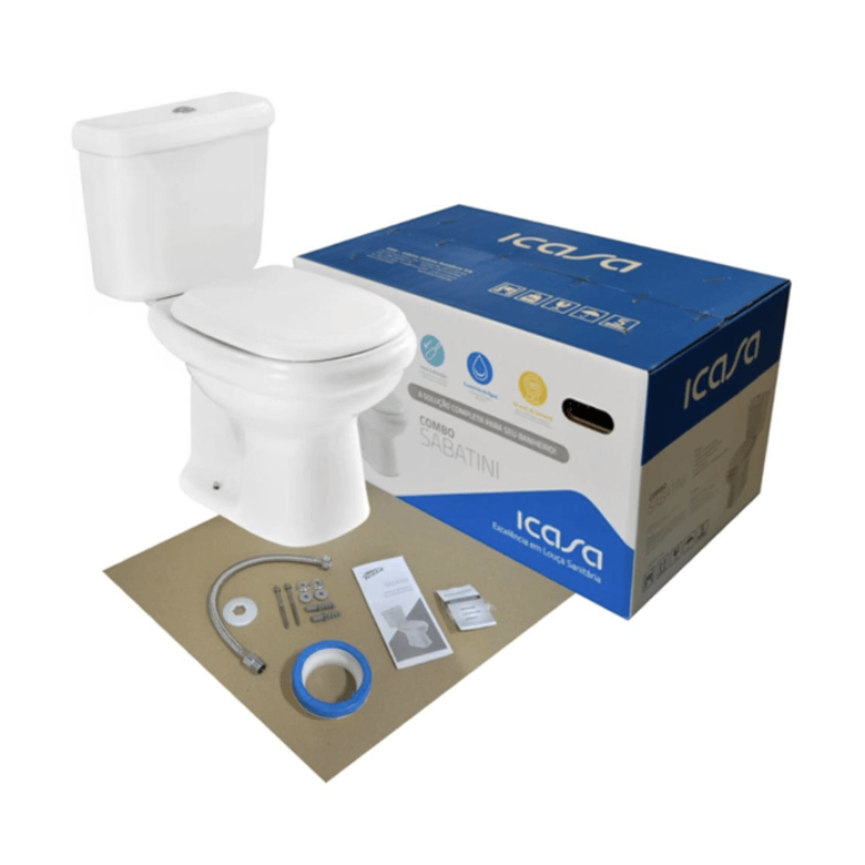 Kit Bacia Com Caixa Acoplada Sabatini Plus Branco CBSAB00 Icasa