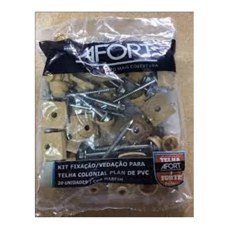Kit de Fixação e Vedação Para Telha PVC Plan Colonial Marfim com 20 peças Afort Kit de Fixação e Vedação Para Telha PVC Plan Colonial Marfim com 20 peças Afort