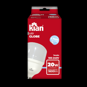 Lâmpada Led Globe 20w 6500k Kian