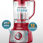 Liquidificador Turbo Mondial Vermelho/Inox 110V - L-1100 Liquidificador Turbo Mondial Vermelho/Inox 110V - L-1100