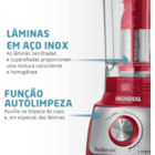 Liquidificador Turbo Mondial Vermelho/Inox 110V - L-1100 Liquidificador Turbo Mondial Vermelho/Inox 110V - L-1100