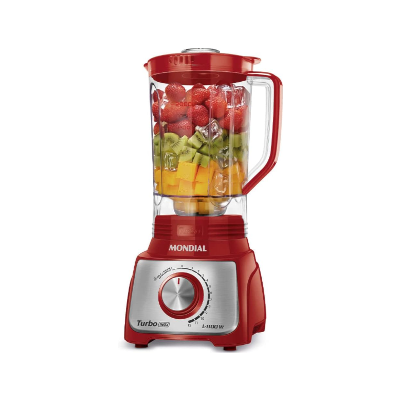 Liquidificador Turbo Mondial Vermelho/Inox 110V - L-1100