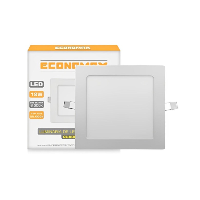 Painel Led 18w Embutir Quadrado 6,5k 12762 Economax Painel Led 18w Embutir Quadrado 6,5k 12762 Economax