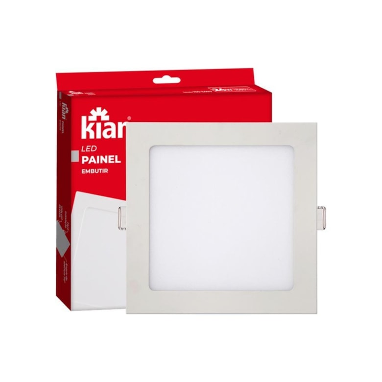 Painel Led Quadrado de Embutir 24W 6.000K Bivolt Kian