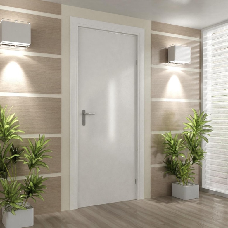 Porta Lisa 210x80cm Branca Thaisi Porta Lisa 210x80cm Branca Thaisi