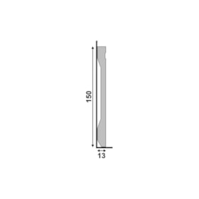 Rodapé LEV152 Branco Peça 2,40 Metros Poliestireno 150mm Santa Luzia