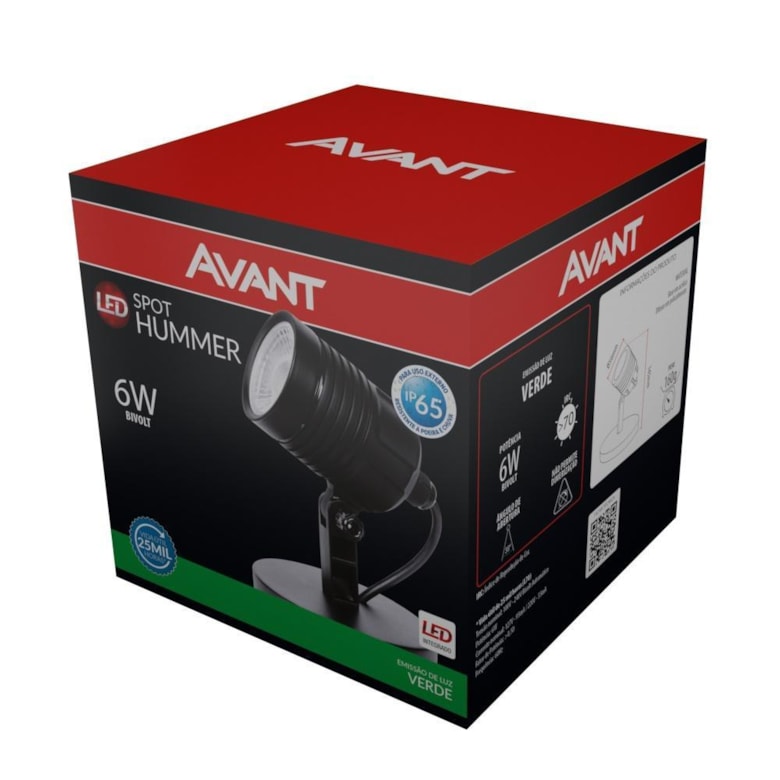 Spot Led de Sobrepor Hummer 6W Verde Bivolt 198025377 Avant Spot Led de Sobrepor Hummer 6W Verde Bivolt 198025377 Avant
