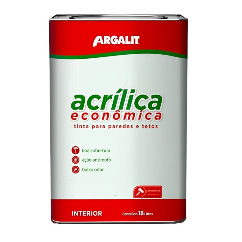 Tinta Acrílica Branco 18 Litros 170230 Argalit