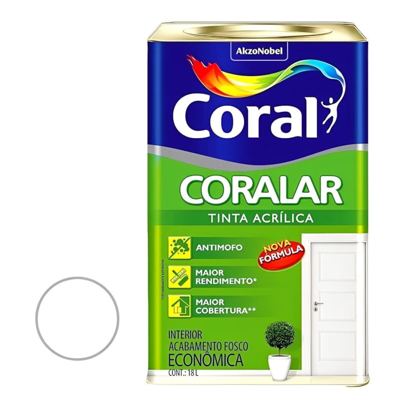 Tinta Acrílica Branco 18 Litros 5206990/2278 Coralar Tinta Acrílica Branco 18 Litros 5206990/2278 Coralar