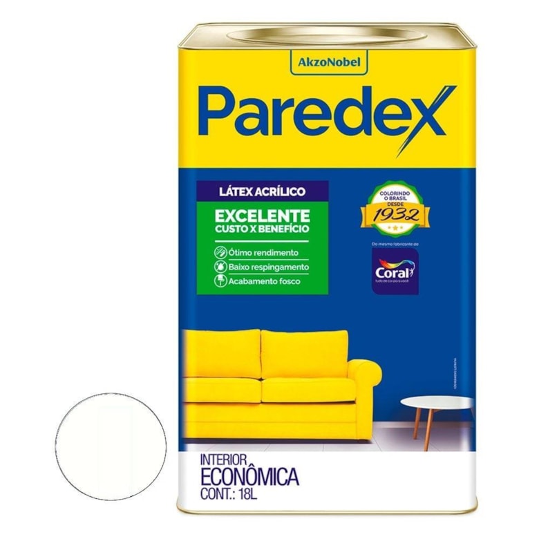 Tinta Paredex 18 Litros Branco 5206981/2026