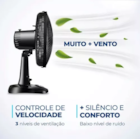 Ventilador de Mesa 30cm Super Power Mondial Preto 60W VSP30B