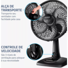 Ventilador de Mesa 30cm Super Power Mondial Preto 60W VSP30B